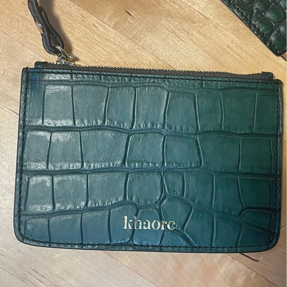 Khaore Athaarah Emerald Embossed Croc Calfskin Leather Bag Sculptural Piece